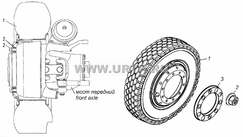 6522-3101002-40 Установка передних колёс